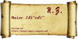 Maier Zénó névjegykártya